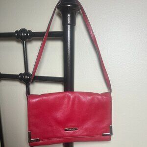 Michael Kors Red Beverly Clutch Shoulder Bag